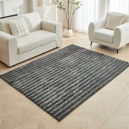Luxury Faux Fur Rug – Soft Plush Shaggy Carpet, Carved Design Acrylic Area Rug for Living Room & Bedroom (120x170cm / 160x230cm)