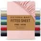 Extra Deep Fitted Bed Sheet 40cm Soft Plain Mattress Cover with Elastic Fit Easy Care Bedding for Daily Use