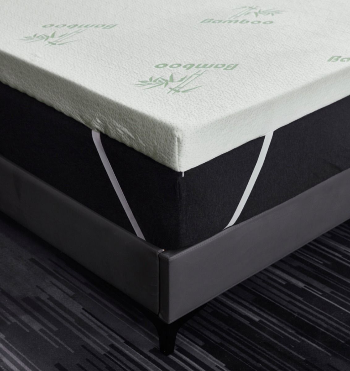 2 & 4 Inch Thick Bamboo Foam Mattress Topper 5 Zone Mattress Enhancer