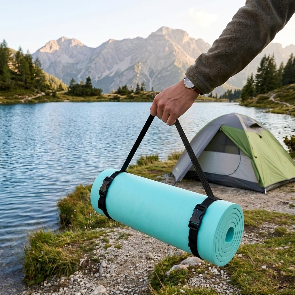 Waterproof EVA Camping Mat 180 x 50 x 0.6cm Lightweight Roll Up Foam Sleeping Pad Outdoor Mat for Camping, Hiking, Picnic & Beach