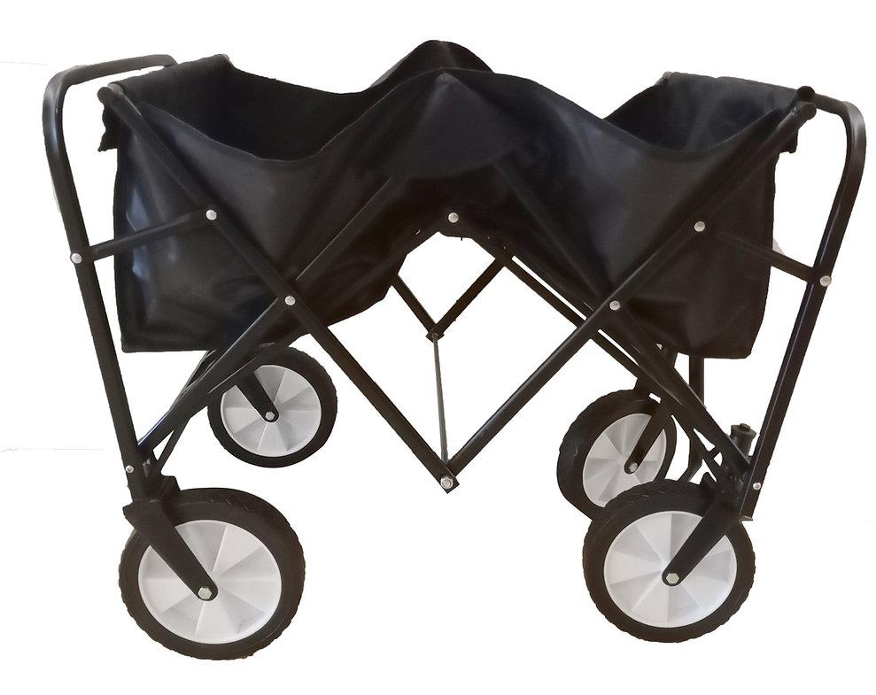 Heavy Duty Foldable Wagon Cart with 4 Wheels Collapsible Utility Trolley for Shopping, Camping, Beach, Garden & Festivals Portable 80KG Capacity