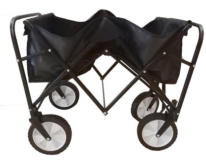 Heavy Duty Foldable Wagon Cart with 4 Wheels Collapsible Utility Trolley for Shopping, Camping, Beach, Garden & Festivals Portable 80KG Capacity