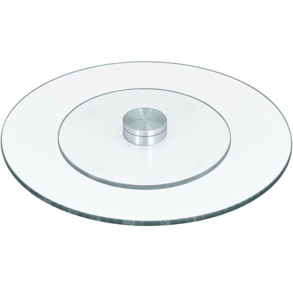 Tempered Glass Lazy Susan 360° Rotating Turntable Serving Tray Kitchen Dining Table Organiser & Cake Decorating Rotating Stand