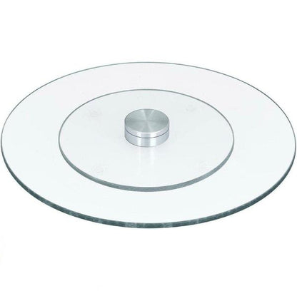 Tempered Glass Lazy Susan 360° Rotating Turntable Serving Tray Kitchen Dining Table Organiser & Cake Decorating Rotating Stand