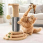 5-in-1 Wooden Cat Scratching Tower with Sisal Ramps & Interactive Balls – Indoor Cat Activity & Lounge Station