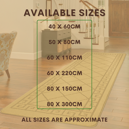Non-Slip Geometric Gel Mat Greek Style Hallway Rug Runner Kitchen Floor Mat Size