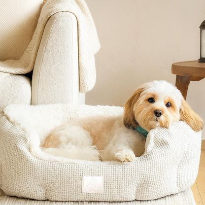 Snuggle Circle Medium Pet Bed Orthopaedic Anti-Anxiety Dog Bed Soft Plush Sherpa Calming Cat Bed Non Slip Base Hypoallergenic Joint Support Cats & Dogs Machine Washable