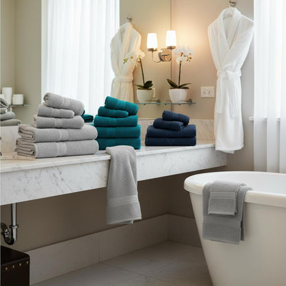 10 Pieces Premium Egyptian Cotton Towel Bale set Hotel Quality Face Hand & Bath Towels Soft & Absorbent 500GSM