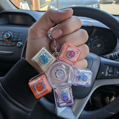 Sensory Fidget Cube Keychain Stress Relief Toy Multi Button Anti Anxiety Keyring Toy for Adults