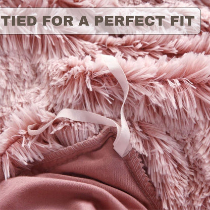 Cozy & Snuggle Bedding Set Plush Duvet Cover with Pillowcases, quilts Soft Warm for nights ( Pink )