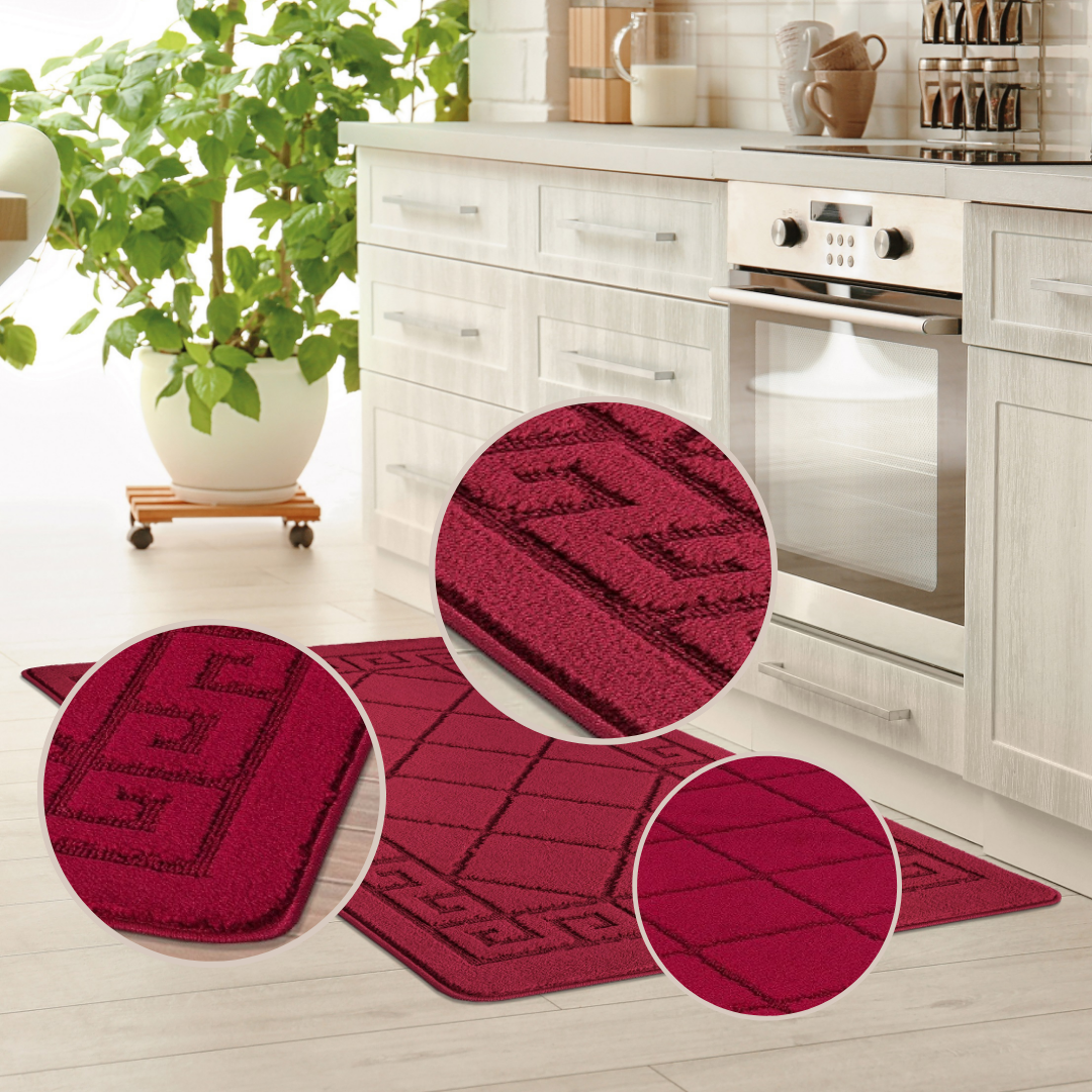 Non-Slip Geometric Gel Mat Greek Style Hallway Rug Runner Kitchen Floor Mat Size