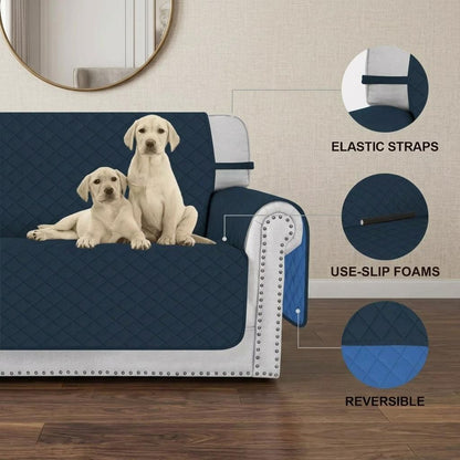 Quilted Sofa Cover Non Slip 1 2 3 Seater Couch Protector Reversible Washable Furniture Cover Pet & Kids Friendly 5 colors available
