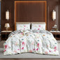 Floral Duvet Cover Set 3 Piece Double & King Size Soft Microfiber Bedding Set with 2 Pillowcases Floral Bed Linen Quilt Cover UK