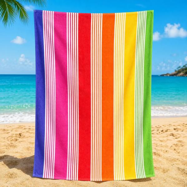 Sand Free Beach Towel Extra Large 100x200cm Kabana Stripe Quick Dry Microfibre Towel for Beach, Pool & Travel