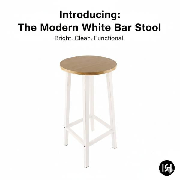 Solid Wood Bar Stools Set of 2 – Stylish Modern Breakfast Bar Seating with Durable Metal Legs, Space-Saving Kitchen Island Stools (3 Color Options)
