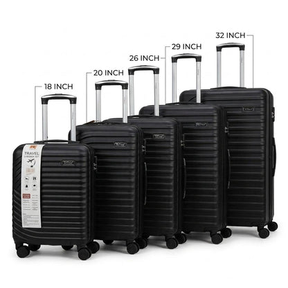 5 Piece Hard Shell Luggage Set with 360° Spinner Wheels, Combination Lock, Lightweight Travel Suitcase Set 18/20/26/29/32 Inch