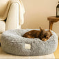 Round Plush Pet Bed with Non-Slip Base – Washable Calming Style Dog & Cat Bed (60cm / 70cm / 90cm)