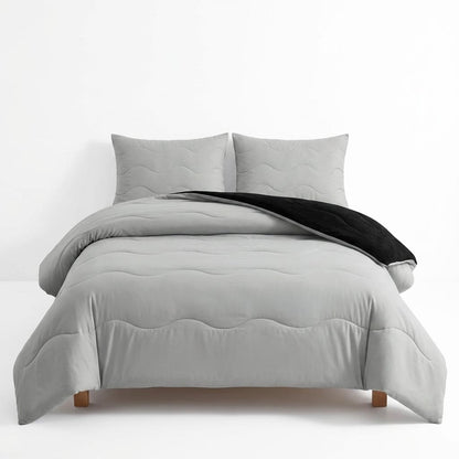 10.5 Tog Coverless Reversible Microfiber Duvet Set With Pillowcase – Single, Double, King – Soft, Breathable and Lightweight All-Season Quilt with Pillowcase – Machine Washable Bedding