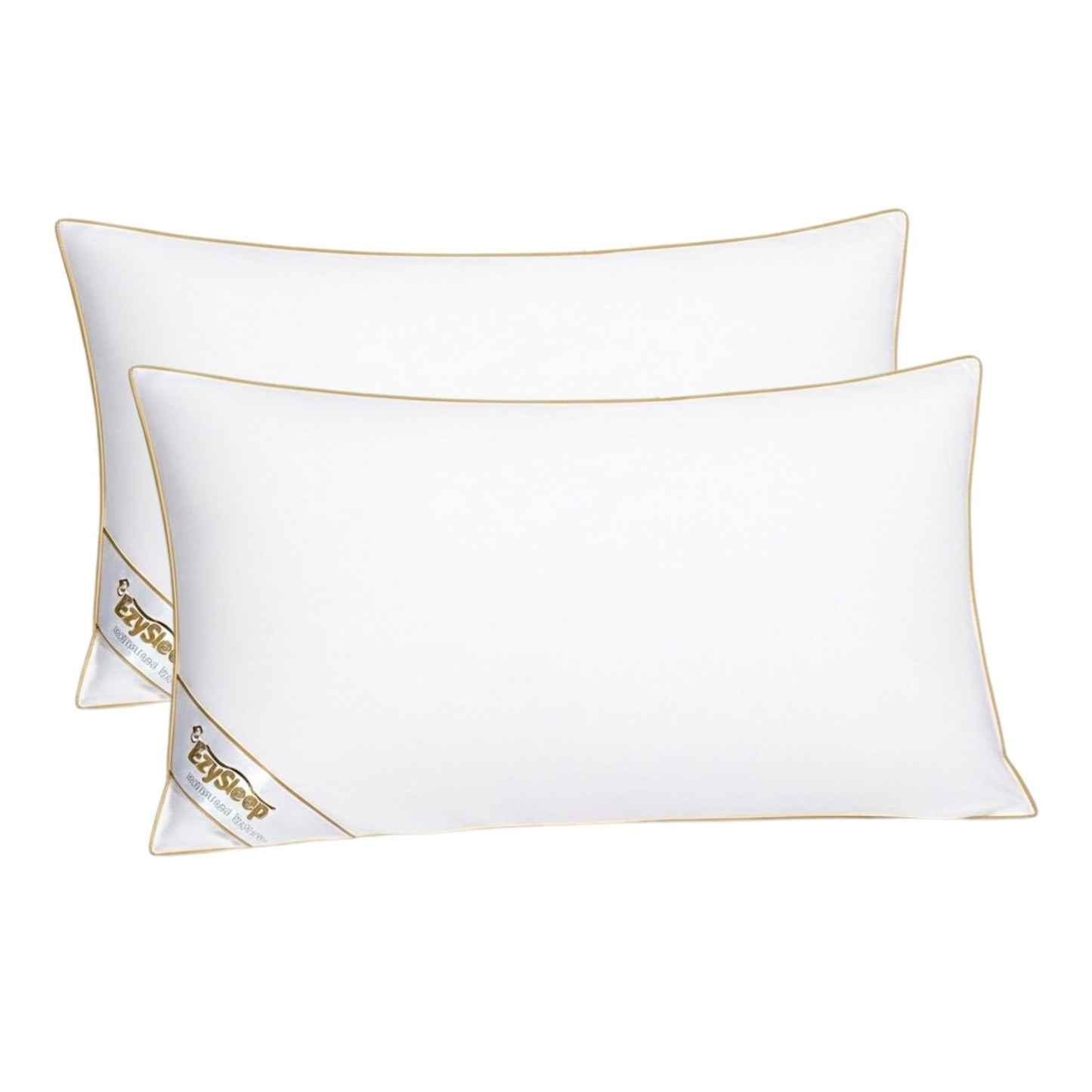 Luxury Goose Feather & Down Pillows 85% Feather 15% Down Anti-Allergy Soft Support UK Size 48x74cm (Pack of 2 / 4)