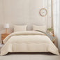 10.5 Tog Coverless Reversible Duvet Set with Pillowcase Soft Microfibre Quilt Machine Washable Bedding Navy Natural Pink Grey Single, Double, King & Super King