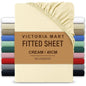Extra Deep Fitted Bed Sheet 40cm Soft Plain Mattress Cover with Elastic Fit Easy Care Bedding for Daily Use