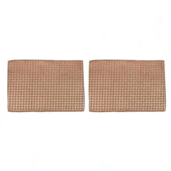 Dish Drying Mat Microfibre Supfer Soft Extra Absorbent Non-Slip Kitchen Dish Drying Draining Mats for Kitchen Counter Brown, 2 Pack