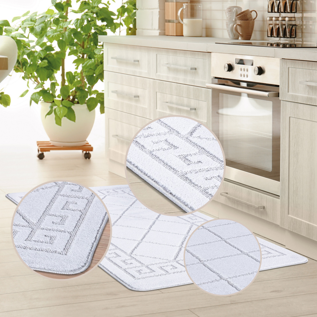 Non-Slip Geometric Gel Mat Greek Style Hallway Rug Runner Kitchen Floor Mat Size