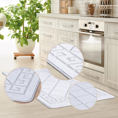 Non-Slip Geometric Gel Mat Greek Style Hallway Rug Runner Kitchen Floor Mat Size