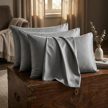 4 Pack Microfiber Pillowcases 50x75cm Standard Size Soft Breathable Pillow Covers with Envelope Closure Smooth Brushed Bedding Set