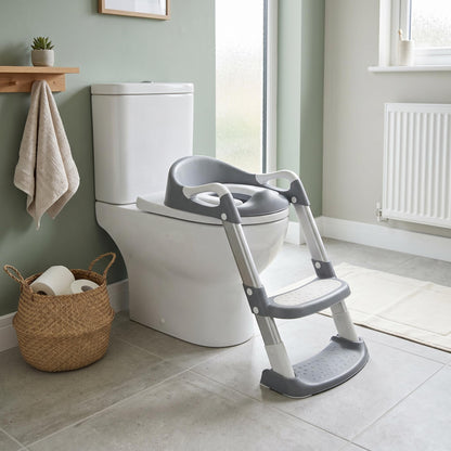 Toddler Potty Training Seat with Adjustable Ladder Steps Non-Slip Kids Toilet Training Seat Safe BPA-Free Toilet Trainer for Boys & Girls