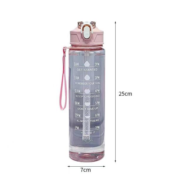 32oz Motivational Water Bottle 1L with Time Marker & Straw Leakproof BPA-Free Sports Hydration Bottle with Hourly Drink Reminder for Gym, Fitness & Office