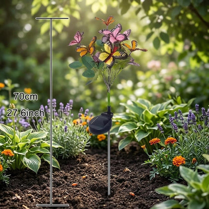 2 Pack Butterfly Solar Garden Lights IP65 Waterproof Outdoor LED Flower Lights for Yard, Patio, Lawn & Pathway Decoration