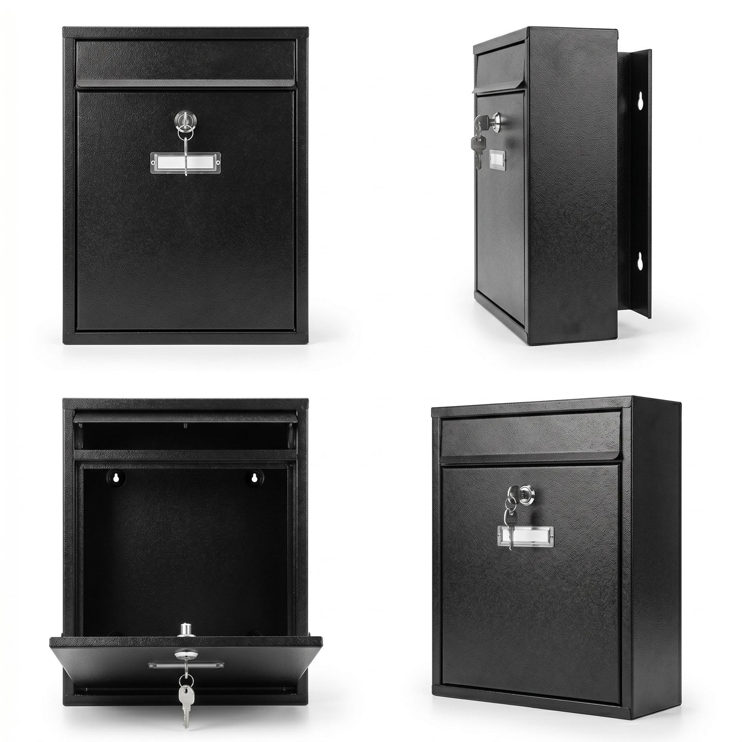 Large Lockable Letter Post Box Wall Mounted – Alloy Steel Mailbox with Keys, Weather Resistant Outdoor Post Box with Nameplate Holder