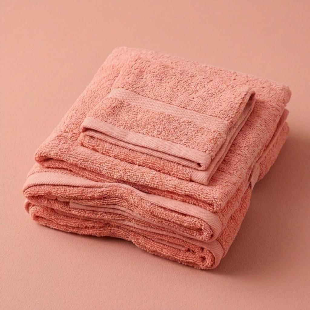 8 Piece Cotton Towel Set with 2 Bath Towels, 2 Hand Towels & 4 Wash Cloths, Soft Bathroom Towel Bundle, Machine Washable