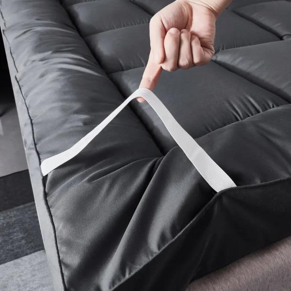 Extra Deep Mattress Topper 4 Inches 10cm Thick Luxury Hotel Quality Fluffy Breathable Bounce Back Comfy Grey Mattresses Toppers with Corner Elasticated Straps Single Double Super King Bedding Size