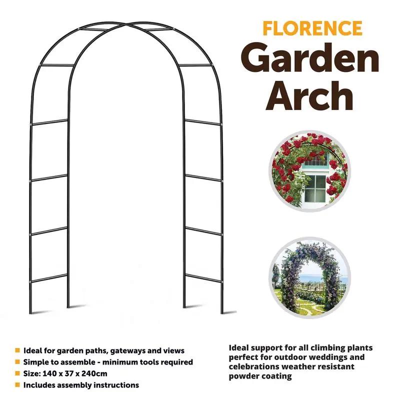 2.4M Garden Arch Trellis Metal Tubular Frame Climbing Plant Archway Arbour