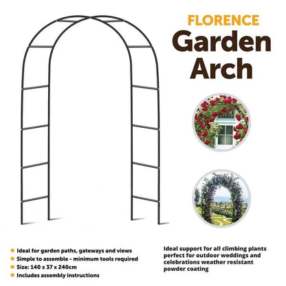 2.4M Garden Arch Trellis Metal Tubular Frame Climbing Plant Archway Arbour