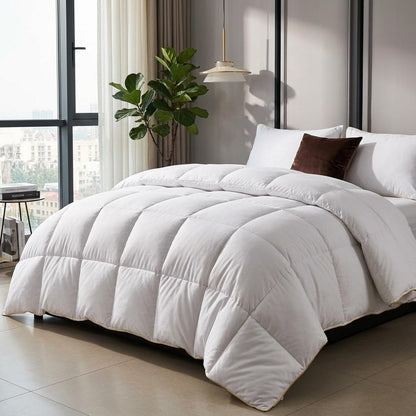 Luxury Feather & Down Duvet Quilt 100% Cotton Cover Warm Soft Breathable Bedding Single Double King Super King Multiple Tog