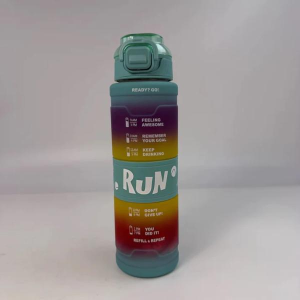 35oz Large Capacity Sports Water Bottle with Straw and Carry Strap Reusable Fitness Gym Bottle with Secure Bounce Flip Lid for Travel and Outdoor Use