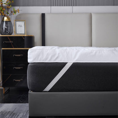 10cm Thick Microfiber Mattress Topper Hotel Quality Enhancer With Corner Straps