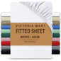 Extra Deep Fitted Bed Sheet 40cm Soft Plain Mattress Cover with Elastic Fit Easy Care Bedding for Daily Use