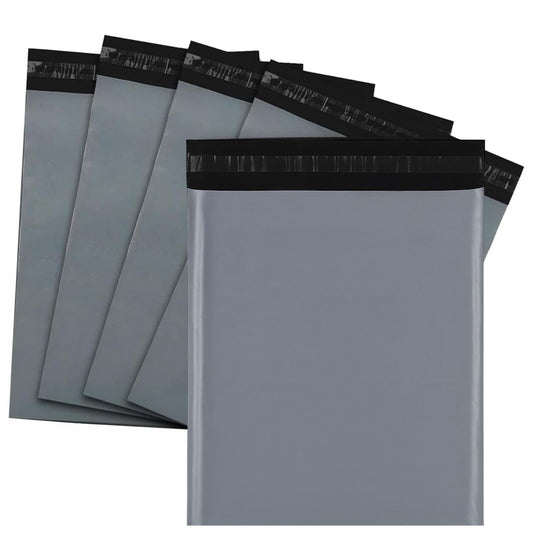 50-Pack Grey Mailing Bags, Self Seal, Waterproof & Opaque Postage Bags for Clothing, Textiles & Small Business Shipping