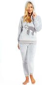 New Ladies Sherpa Fleece Pyjama Set Soft Warm Thermal Loungewear Set Nightwear