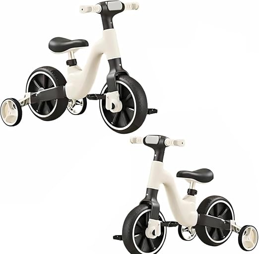 2 in 1 Toddler Balance Bike with Removable Basket  Adjustable 4 Wheel Training Bike for 1 Year Old Boys & Girls, Chainless First Ride On Bike for 12 24 Months