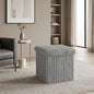 Ribbed Velvet Storage Ottoman Box with Lid Foldable Storage Seat Cube Footstool for Bedroom, Living Room & Hallway 38 x 38 x 38cm 5 Colours