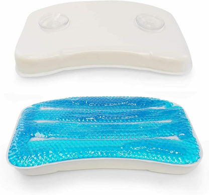 Cooling Gel Spa Bath Pillow with Suction Cups Soft Neck & Shoulder Support Headrest for Bathtub & Home Spa Relaxation