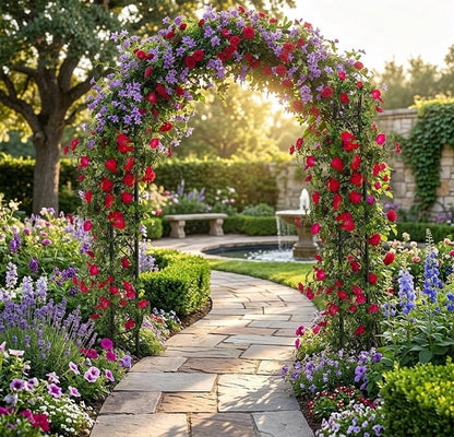 2.4M Metal Garden Arch – Heavy-Duty Steel Plant Support