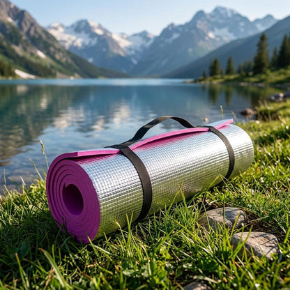 Waterproof EVA Camping Mat Pink 180 x 50 x 0.6cm Lightweight Roll Up Foam Sleeping Mat Outdoor Hiking, Picnic & Beach Ground Pad