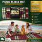 Waterproof Picnic Blanket Mat 150x130cm Foldable Outdoor Fleece Blanket with Carry Handle for Beach Camping BBQ