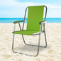 Spring Beach Chair Outdoor Folding Sun Lounger Chair with Armrests Lightweight Portable Garden Deck Chair for Beach, Camping, Fishing, Picnic & BBQ